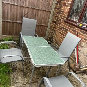 Foldable Camping Table and 4 Chairs