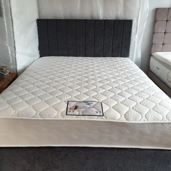 King size divan bed with mattress, ready to use