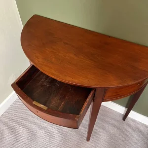 Vintage Semi-Circle Occasion Table with Drawer - Image 4
