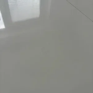 6 seater white gloss dining table with grey velvet chairs - Image 4