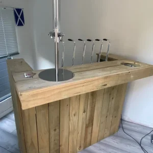 Handmade bar with optics and LED lights