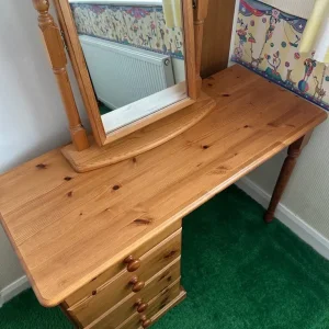 John Lewis Solid Pine Dressing Table with Tilting Mirror - Image 3