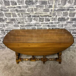 Ercol Oval Drop-Leaf Gateleg Dining Table - Image 3