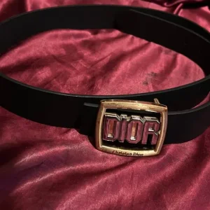 Mens Black Leather Belt for Waist 32-36 - Image 2