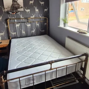Metal double frame plus mattress