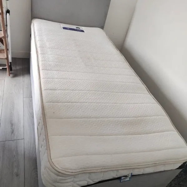 Single bed, mattress and headboard