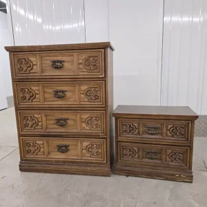 Chest of drawers and bedside table solid wood