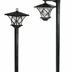 5FT TRADITIONAL STYLE SOLAR LAMP POST LED LIGHT OUTDOOR GARDEN DRIVEWAY PATIO - Image 2