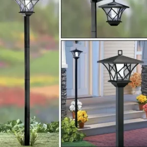 5FT TRADITIONAL STYLE SOLAR LAMP POST LED LIGHT OUTDOOR GARDEN DRIVEWAY PATIO
