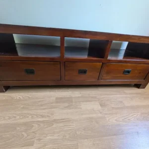 Solid Oak TV Unit and Side Table - Image 5