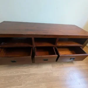 Solid Oak TV Unit and Side Table - Image 6