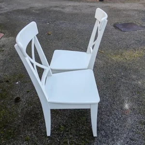 4 IKEA White Ingolf Chairs - Image 4