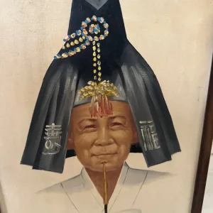 Group of 2 Kyung Suk Giclee Man and Woman Oil Paintings on Canvas - Image 4