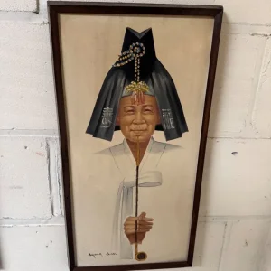 Group of 2 Kyung Suk Giclee Man and Woman Oil Paintings on Canvas - Image 7