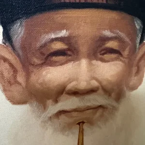 Group of 2 Kyung Suk Giclee Man and Woman Oil Paintings on Canvas - Image 8