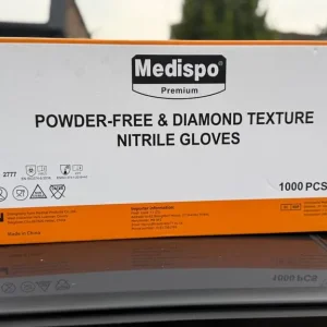 Medispo Nitrile Gloves Large 1000pcs Powder-Free Diamond Textured Disposable - Image 3
