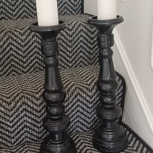 Large Black Candlesticks - Image 2