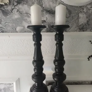 Large Black Candlesticks - Image 5