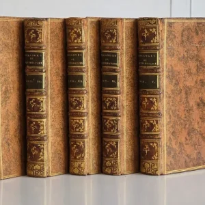 1750s Georgian Era French Books on Melanges de Litterature and D'Histoire