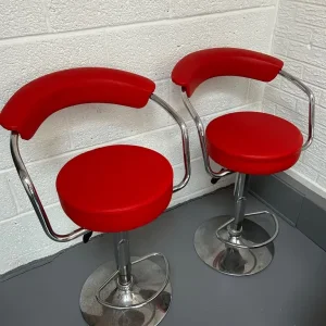 4 red bar stools