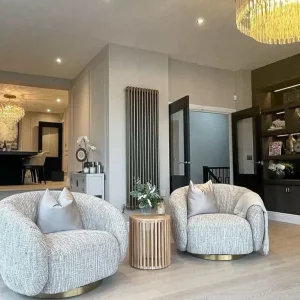 Designer swivel chairs x2