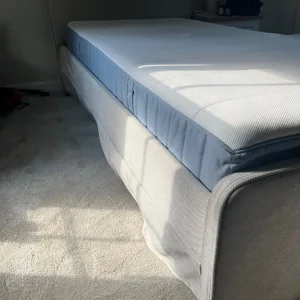 2 x Upholstered bed frame, Kilanda light beige/Luröy, Standard Single