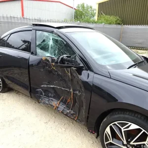 2024 Hyundai Ioniq 6 Ultimate EV 4x4 with front and side damage - Image 5