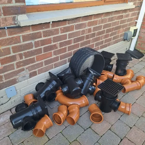 Assorted sewer fittings