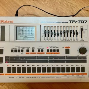 Roland TR-707 Drum machine with both HKA V2 ROM Expansion and Cymbals Board