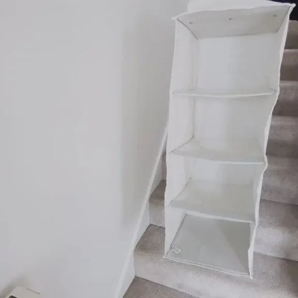 Wardrobe Hanging Storage Organiser In Cream Linen