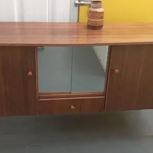 Rare Mid century Vanson zebra walnut wood sideboard