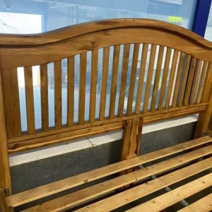 Rustic Solid Oak Super King Size Bed with Blanket Box and Bedside - Image 6