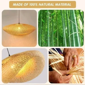 Schindora Bamboo Ceiling Pendant Light 100cm - Image 3
