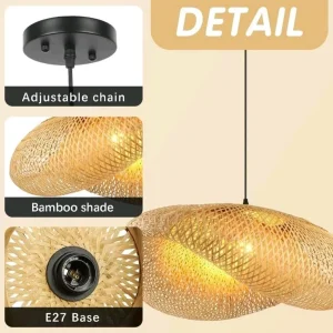 Schindora Bamboo Ceiling Pendant Light 100cm - Image 4