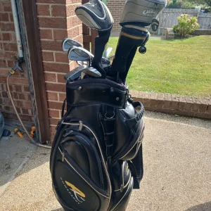 King Cobra golf clubs + Powakaddy golf bag and rain cover