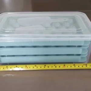 3x round ice cube trays with box and scoop, as NEW