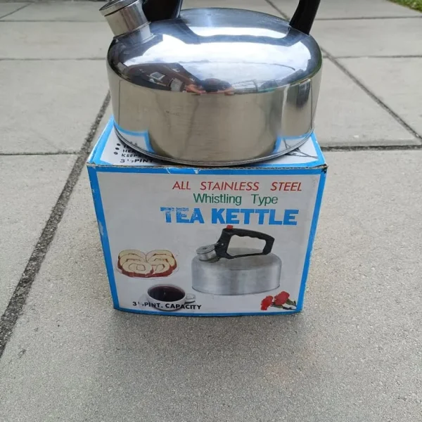 Stainless steel whistling kettle with original box