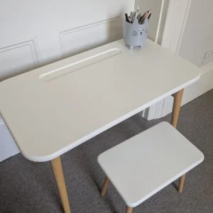 Kids/Childs Desk - La Redoute beech frame with white top - £60 - Image 4