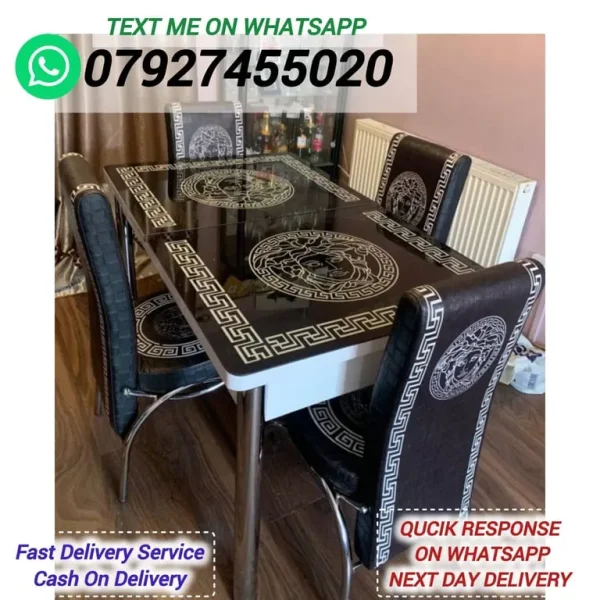 Extended Dining Table with 4 or 6 Chairs