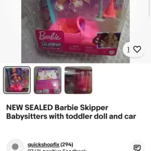 Barbie Skipper toddler doll and car