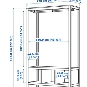 IKEA Hemnes white wardrobe with 3 Drona boxes - Image 7