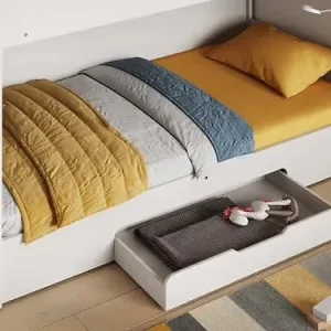 🛏 Flair Slick Staircase Bunk Bed with Storage – White - Image 4