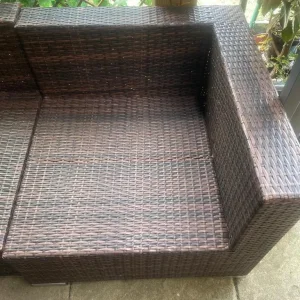 Garden corner sofa set, rattan, no cushions - Image 6