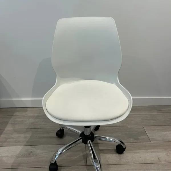 simple white desk chair
