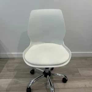 simple white desk chair