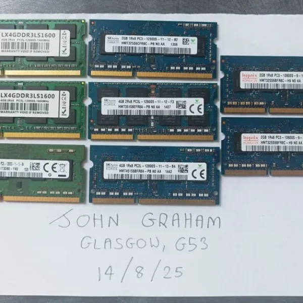 DDR3 Laptop Memory - 5x4GB and 3x2GB