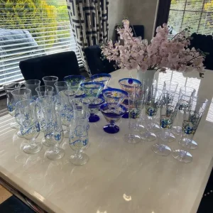 Large Collection Of Vintage Royal Caribbean Cocktail / Mocktail Glasses - (33 Glasses/3 Sets)