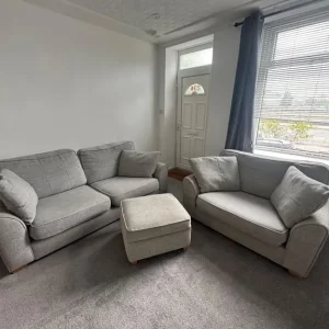Sofa, love seat and footstool