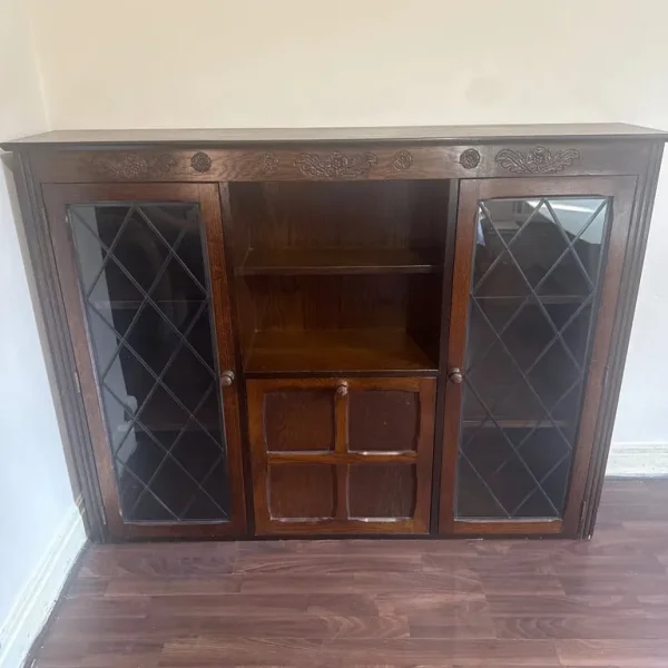 dark brown storage cupboard