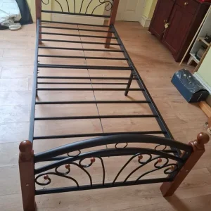 Single Wood and Metal Bed Frame